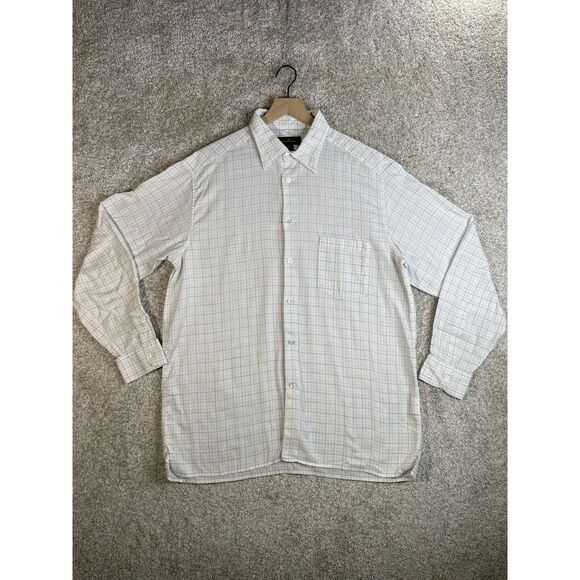Ermenegildo Zegna Other - Ermenegildo Zegna Shirt Mens XL  White Plaid Check Long Sleeve Button Up
